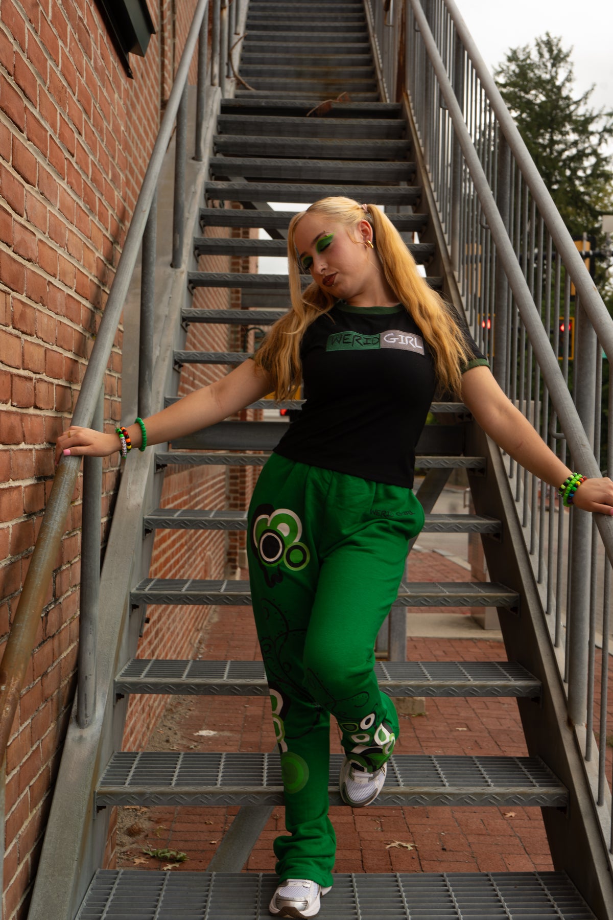 Flare Sweatpants-Green