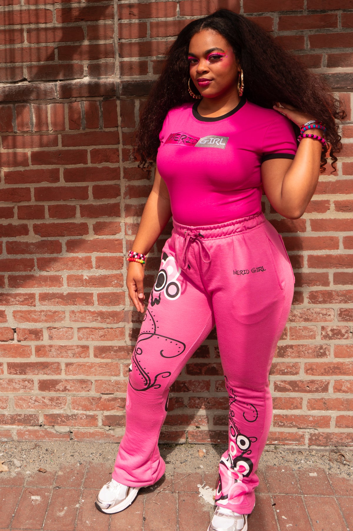Flare Sweatpants-Pink